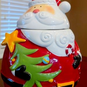 PIER 1 Ceramic Santa Claus Cookie Jar
